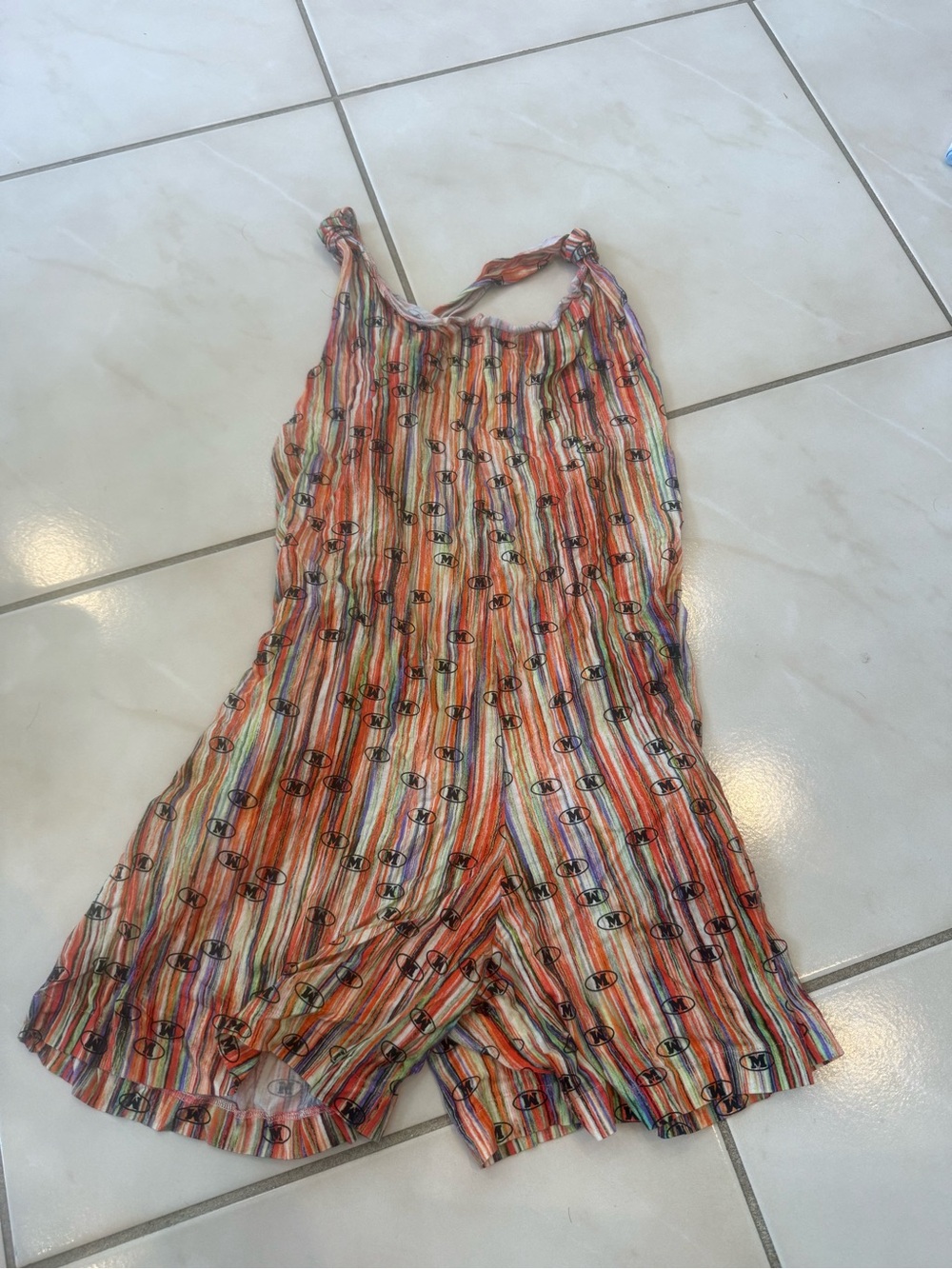 Missoni Pastel Multicolor Striped Silk-Blend romper